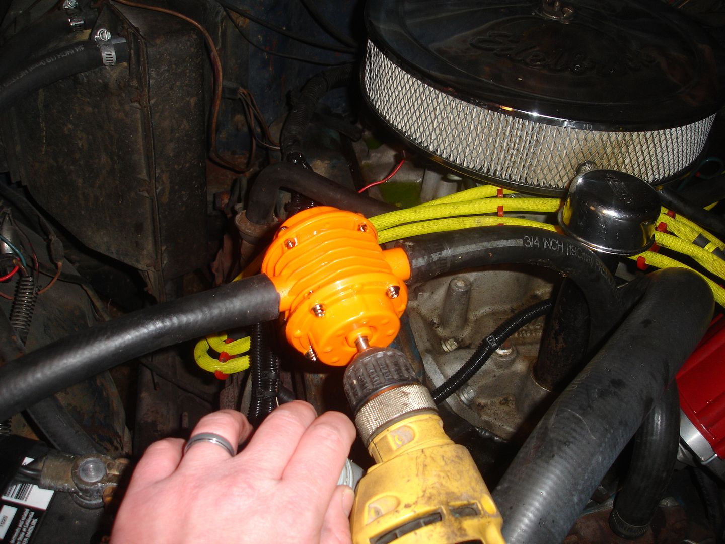 How to flush coolant from engine block with radiator off? Jeep